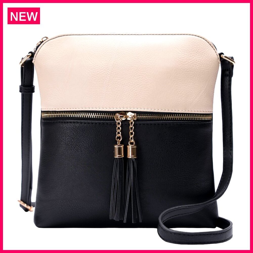 Lightweight Medium Crossbody Purse with Tassel, Adjustable Strap, Perfect for